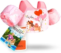 Puddle Float Jumper Swim Vest with Arm Floaties - Toddler Life Jacket for 20-70 lbs, Ages 1-9(m-1)