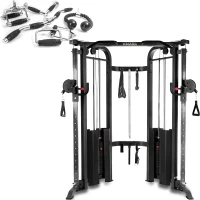 XMARK Functional Trainer — Dual 200 lb Stack Cable Crossover with Upgraded Attachments and Built-In Pull-Up Station for Full-Body Training(m-1)
