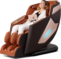 4D Full Body Massage Chair Recliner with Voice Control, 53.14"" SL Track, Electric Calf Extension, 12 Auto Modes, USB-C, Bluetooth Speakers & TFT Screen(m-1)
