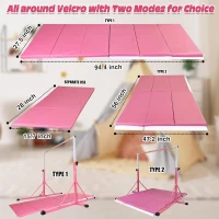 Portable Gymnastics Bar 5FT/6FT for Kids Ages 5-20 - Adjustable 35""–59"" (5FT Model), 500 lb Capacity with Folding Mat(m-6)