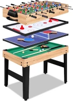 48"" 12-in-1 Combo Game Table — Ping Pong, Foosball, Air Hockey, Pool & More with Accessories for Game Rooms and Family Nights(m-1)
