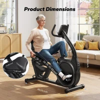 MERACH High-End Recumbent Exercise Bike – Magnetic, Bluetooth Smart with MERACH App, LCD, Heart-Rate Handles, Ergonomic Seat for Seniors(m-8)