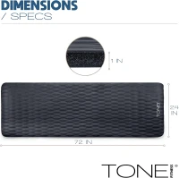 Tone Fitness 1-inch Thick High-Density Exercise Mat — Non-Slip Yoga/Pilates Mat 24 x 72 with Carry Strap(m-4)