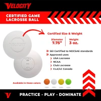 Velocity Lacrosse Balls — 1–120 Pack Options — SEI Certified to NOCSAE, Approved for USA/Club/College/Pro Play(m-3)