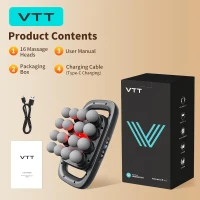 VTT 16-Head Deep Tissue Massage Gun Set — Percussion Massager with 3 Modes & 30 Intensity Levels, Ultra-Quiet Operation for Back, Shoulders, Legs, Feet(m-9)