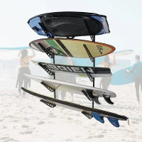 5-Board Adjustable Wall Mount Rack for Surfboards, Wakeboards & Snowboards(m-5)