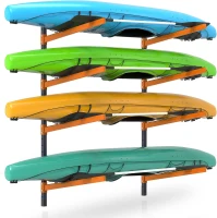 Wall-Mount Kayak Storage Rack - Heavy-Duty Adjustable Steel Spacesaver for Garage, Indoor & Outdoor(m-1)