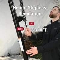 Portable Basketball Hoop System with 44""/48"" Backboard and Crank-Operated Stepless Height Adjustment (5.3–10 ft) — Indoor/Outdoor(m-3)