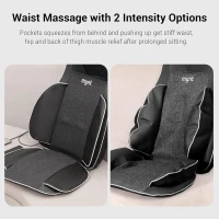 Mynt 2D & 3D Shiatsu Neck and Back Massager Chair Pad with 10 Deep Kneading Nodes, Heat, Portable Spot Massage, Black(m-7)