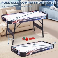 Portable Folding Air Hockey Table with Reliable 12V Motor and Digital LED Scorer — Includes 2 Pucks & 2 Strikers, Great for Families(m-6)
