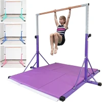5FT/6FT Kids Adjustable Gymnastics Bar – Horizontal Training Bar for Ages 5–20, Height Range 35.4""–59"" / 45""–71"", 500 lb Max, Home Use(m-1)