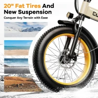 KEBIKO 1000W Folding Electric Bike – 48V 20Ah Removable Battery, 30+ MPH Top Speed, Up to 80-Mile Range, 20"" Fat Tire Foldable E-Bike for Adults (Commute/Beach/Snow)(m-4)