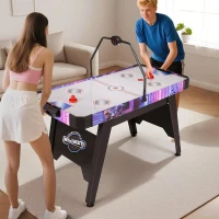GYMAX 56 in Air Hockey Table with 12V High-Performance Motor and LED Digital Scoreboard - Includes 2 Pushers & 2 Pucks, for Home, Game Room, Office(m-9)