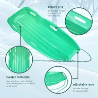 Slippery Racer Downhill Xtreme Flexible Snow Toboggan — Plastic Sled for Kids & Adults, Seats 1–2, with Pull Cord and Dual Handles(m-4)