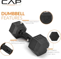 CAP Barbell Rubber Hex Dumbbell Set with Three-Tier Rack — Available in 280 lb, 550 lb & 1200 lb Options(m-2)