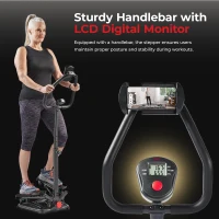 Sunny Health & Fitness Twist Stepper with Handlebar — Compact Low-Impact Cardio Stepper with Bluetooth App Connectivity(m-7)