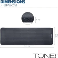 Tone Fitness 1-Inch Thick Yoga Mat | High-Density Non-Slip Exercise Mat with Carry Strap (24"" x 72"")(m-4)