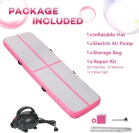 Air Inflatable Tumbling Mat for Gymnastics - 6ft/10ft/13ft/16ft/20ft Air Track, 4in or 8in Thick with Electric Pump, Portable for Home, Cheer, Yoga, Water & Outdoor(m-7)