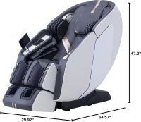 MassaMAX 4D Full-Body Massage Chair with Zero Gravity, Extendable Footrest, SL-Track, 15 Programs, AI Voice Control, Yoga Stretch, Foot Rollers, Lumbar & Calf Heating, Includes Cover (White)(m-3)