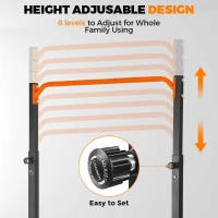 Adjustable Power Tower Pull-Up Station — ONETWOFIT Free-Standing Pullup/Chin-up Bar, Multifunction Strength Trainer for Home & Outdoor — 440 lb Capacity(m-3)