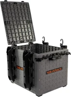 YakAttack BlackPak Pro 13in x 16in Kayak Fishing Crate – Battleship Grey, 4 TetherTube Rod Holders | Lightweight Durable Customizable(m-2)