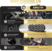 AMGYM 2-Inch Olympic Bumper Plate Bulk Set – Multi-Pair Rubber Plates for Home & Commercial Gyms(m-6)