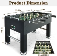 54"" Full-Size Competition Foosball Table - Adult Game Room Table with Accessories(m-5)