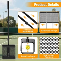 Pickleball Ball Retriever Tube with Shoulder Strap — Lightweight Picker Upper/Hopper for Easy Ball Collection(m-4)