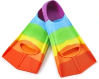 Prsca Kids Short Swim Fins with Cap, Earplugs & Nose Plug — Training Flippers for Lap Swimming(m-1)