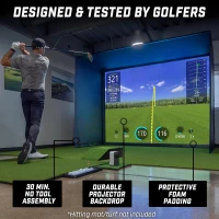 GoSports Golf Simulator Enclosure Kit with Frame and HD Impact Screen - Available in 10 x 8 ft, 12 x 9 ft, or 14 x 8 ft(m-4)