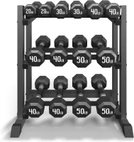 3-Tier Adjustable Dumbbell Rack — Heavy-Duty Weight Stand (Rack Only) with 1100 lb Capacity for Home Gym(m-1)