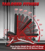 RITFIT Adjustable Weight Bench — Multi-Position Incline/Decline/Flat Home Gym Bench, 1300 lb Capacity(m-4)