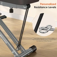 SogesHome Foldable Row-and-Squat Machine with Adjustable Resistance Bands — Compact Full-Body Home Workout, 330 lb Capacity(m-6)