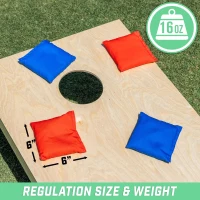 GoSports Regulation Cornhole Bags – Official 8-Pack Canvas Bean Bags (All-Weather) – Red & Blue or American Stars & Stripes(m-4)