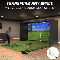 GoSports Golf Simulator Enclosure with Frame & HD Impact Screen Kit — Select 10x8 ft, 12x9 ft or 14x8 ft(m-2)
