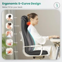 Snailax Shiatsu Neck & Back Massager with Heat - Height-Adjustable Neck Rollers, Compression Seat Pad with Vibration, Full-Body Massage Chair Cushion - Gifts for Men & Women(m-2)