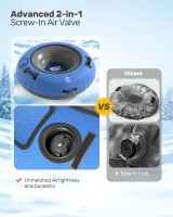 QPAU 48"" Heavy-Duty Snow Tube with Premium Canvas Cover — 2-Pack Inflatable Sled for Kids & Adults, Thickened Bottom, Detachable Tow Leash(m-3)