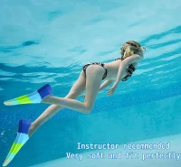 Kids Lap Swim Fins by Fanwill — Short, Comfortable Training Flippers for Children, Boys & Girls, Beginner-Friendly(m-7)