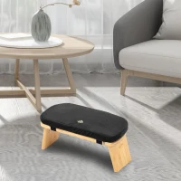 100% Natural Bamboo Folding Meditation Bench with Cushion and Carry Bag — Seiza Kneeling Stool (Black)(m-2)