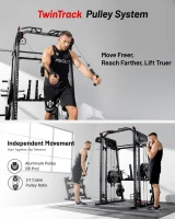 Mikolo M4 2.0 Ultra Smith Machine & 2200 lb Power Rack with Dual Cable Crossover and Leg Hold-Down Attachment(m-4)
