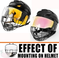 GY Hockey Helmet Cage and Face Shield Protector Combo — Steel Wire Cage with Polycarbonate Visor(m-6)