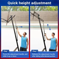 WIN.MAX Portable Basketball Hoop System — 44 in Backboard with Large Fillable Base, Adjustable 4.9–10 ft, 18 in Rim(m-4)