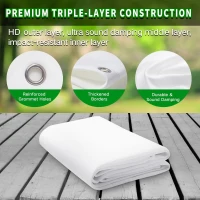 Premium Golf Simulator Impact Screen — Triple-Layer HD Hitting Screen with Sound Damping, Grommets & Bungees for Indoor Enclosures and Projector Use(m-2)