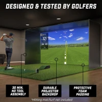 GoSports Golf Simulator Enclosure with Frame & HD Impact Screen Kit — Select 10x8 ft, 12x9 ft or 14x8 ft(m-3)