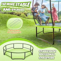 BCAN 8ft/10ft/12ft/14ft/15ft/16ft Safety-Enclosed Recreational Trampoline with Ladder — ASTM F381-16 Approved — Outdoor Trampoline for Kids & Adults(m-3)