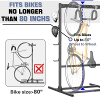 WALMANN Freestanding Garage Bike Stand — Heavy-Duty Floor Rack for 6–7 Bikes with Adjustable Hooks and Helmet Holders(m-5)