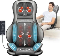 COMFIER Deep Tissue Back Massager — Shiatsu Neck & Back Pad with Heat, Rolling and Air Compression, Fits Office Chairs — Full-Body Massage Chair Pad Gift for Mom and Dad(m-1)