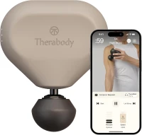 TheraGun Mini (3rd Gen) by Therabody — Ultra-Portable Percussive Massage Gun (Oat), Travel-Friendly with 3 Attachments and Up to 180-Min Battery(m-1)