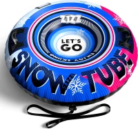 ZIZZ 48-inch Heavy-Duty Inflatable Snow Tube with Premium Canvas Cover — Kids & Adults(m-1)