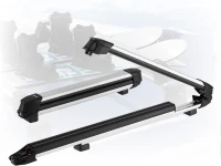 VEVOR Ski & Snowboard Roof Rack, Holds Up to 4 Pairs of Skis or 2 Snowboards, 2-Pack Aluminum Universal Top Mount with Lock & Rubber Padding, Also Fits Fishing Rods, Compatible with Most Crossbars(m-1)